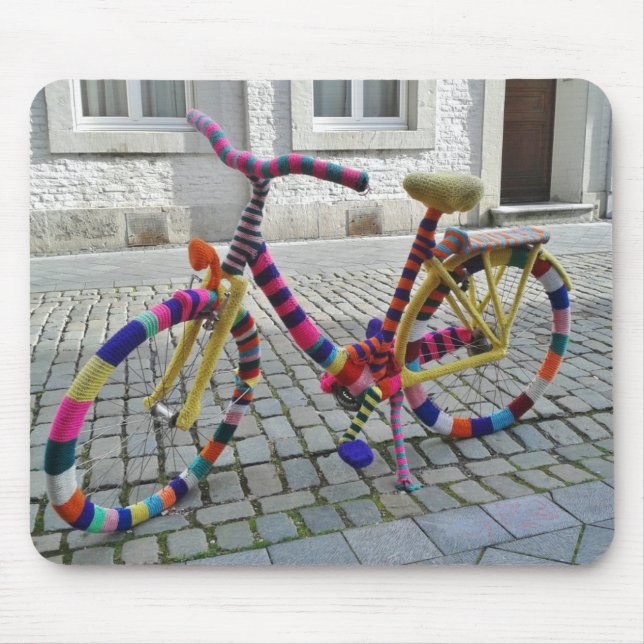 Fun Camp Bike Fahrrad gegossen Regenbogenfarben Mousepad (Vorne)
