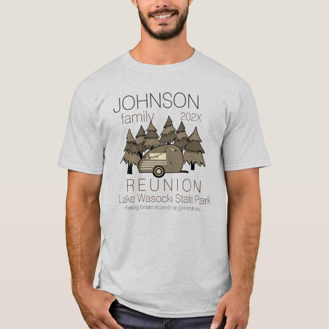Fun Camping Family Wiedersehen T-Shirt (Vorderseite)