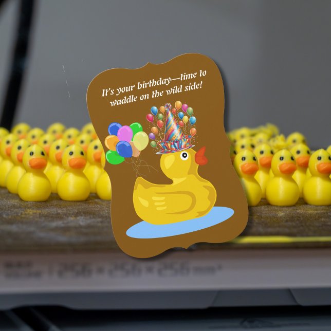 Fun canard en caoutchouc gai et carte d'anniversai (Créateur téléchargé)