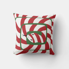 Fun Candy Cane Red Stripe Abstrakte Schlange Kissen