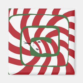 Fun Candy Cane Red Stripe Abstrakte Schlange Magnet
