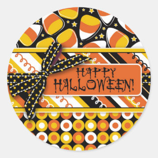 Fun Candy Mais Halloween Farben Runder Aufkleber