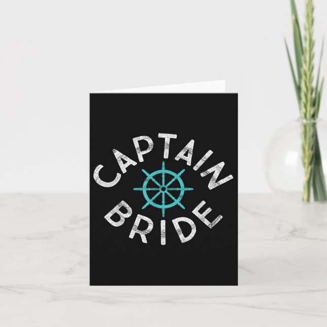 Fun Captain Bride Nautical Wedding Matching Groom Karte (Vorderseite)