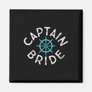 Fun Captain Bride Nautical Wedding Matching Groom Magnet