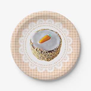 Fun Carrot Cake Orange Party Paper Teller