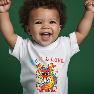 Fun Carton Dragon Chinesisches Neujahr Fu Kinder G Kleinkind T-shirt