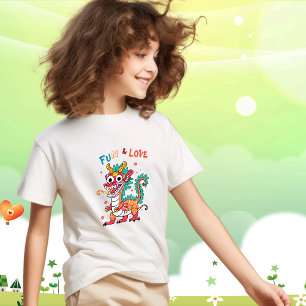 Fun Carton Dragon Chinesisches Neujahr Fu Kinder G T-Shirt