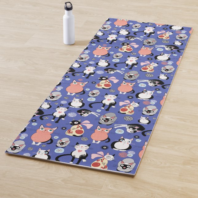 Fun Cartoon Cats Yoga Mat Yogamatte (Beispiel)