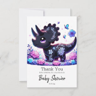 Fun Cartoon Dinosaur Babydusche Dankeskarte