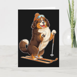 Fun Cartoon Dog Skigenuss Karte
