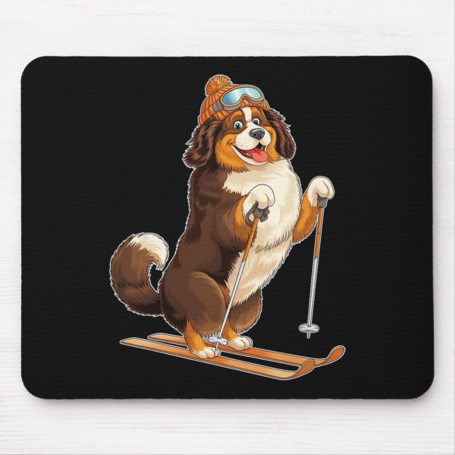 Fun Cartoon Dog Skigenuss Mousepad (Vorne)