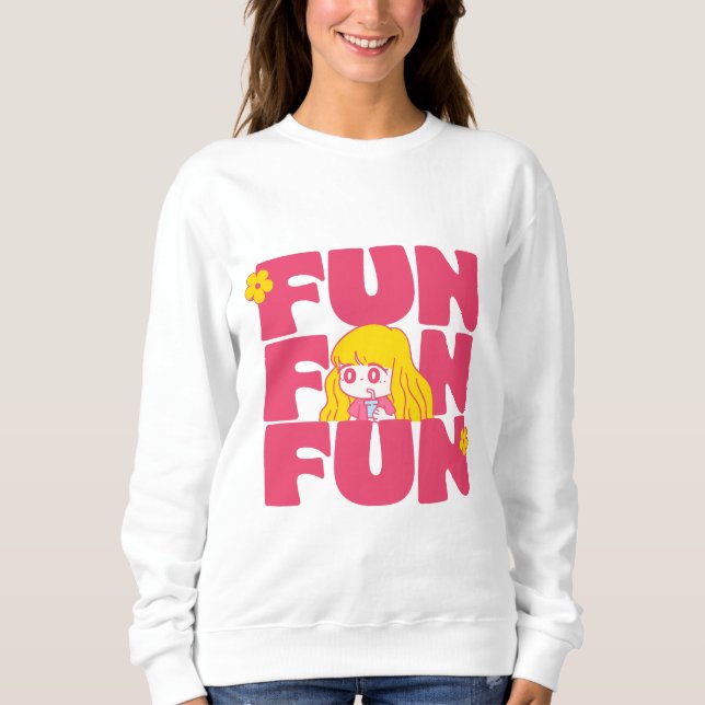 Fun Cartoon Girl Sweatshirt femme (Devant)