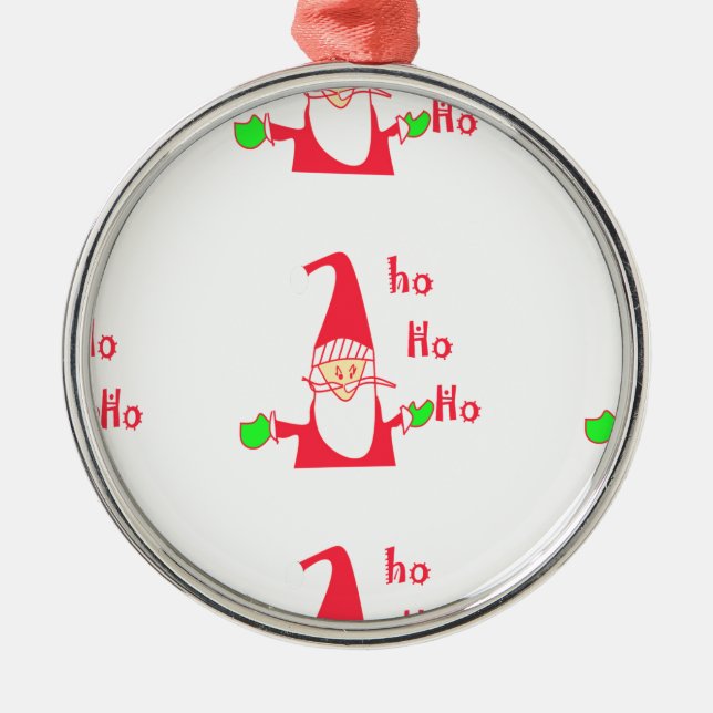 Fun Cartoon Mouse Santa Collection Silbernes Ornament (Vorne)