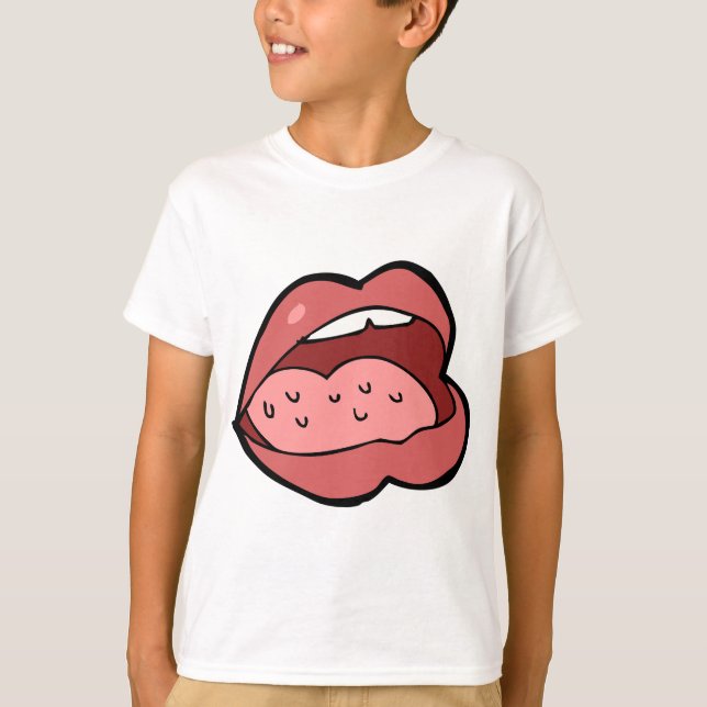 Fun Cartoon Open Mouth and Lips T-Shirt (Vorderseite)