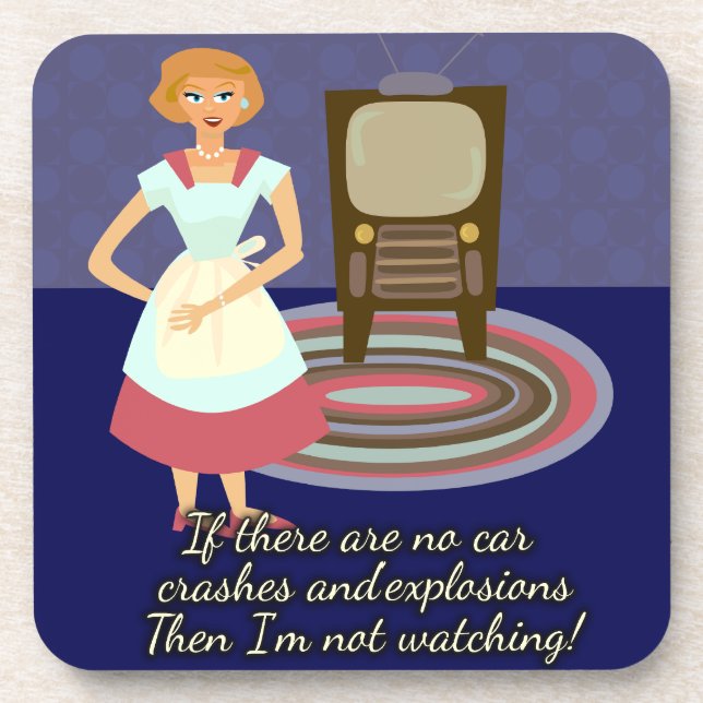 Fun Cartoon Style Movie Love Hausfrau Untersetzer (Vorderseite)