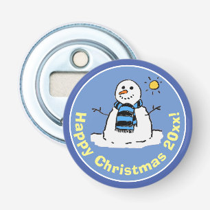 Fun Cartoon Style Snowman Weihnachten Flaschenöffner