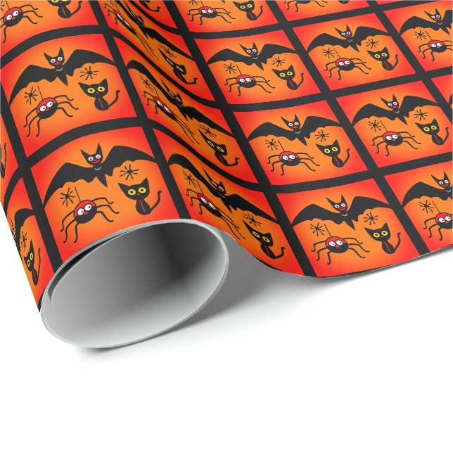 FUN Cat Bat Spitern Muster Geschenkpapier (Rolleneckpunkt)