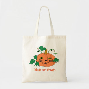 Fun Cat Face Pumpkin Trick oder Treat Bags Tragetasche