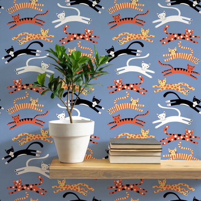 Fun Cat Pattern Tapete (Fun kitty cat wallpaper for animal lovers)