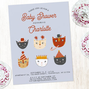 Fun Cat Personalisiert Baby Dusche Einladung Postkarte