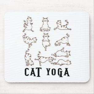 Fun Cat Yoga Geschenk T Shirt Mousepad