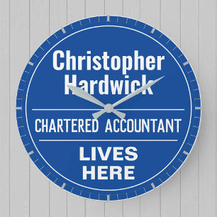 Fun Charted Accountant Wall Plaque Stil Große Wanduhr