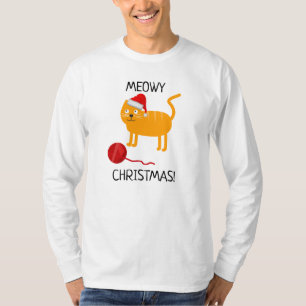 Fun Chat Orange Meowy Noël Mens T-Shirt