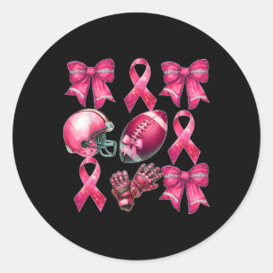 Fun Cheer Niedlich Coquette Bow Footbyll Brustkreb Runder Aufkleber