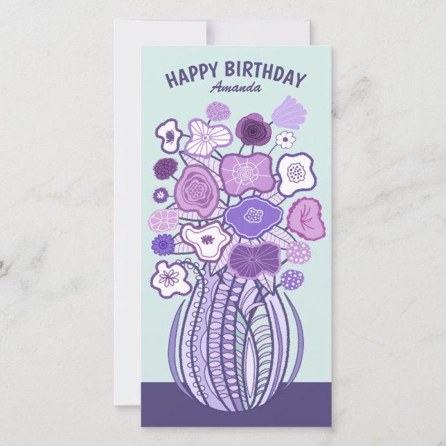 Fun cheerful flower bouquet CC0885 Birthday card (Vorderseite)