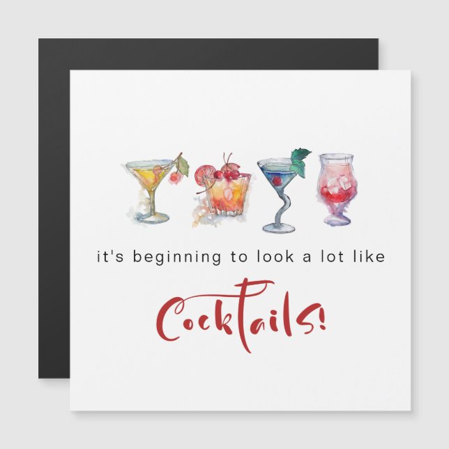 Fun Cheers À La Saison Cocktails Carte De Vacances (Devant / Derrière)