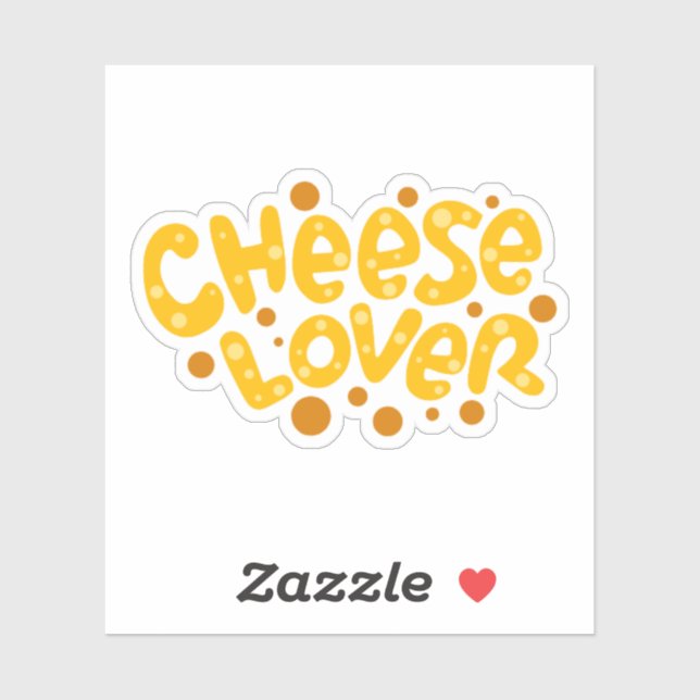 Fun Cheese Lover Typografy Aufkleber (Blatt)