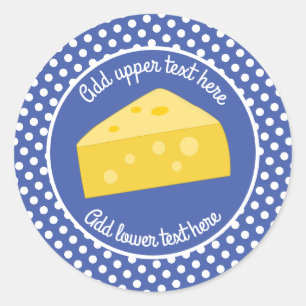 Fun Cheese Wedge - blauer Cartoon Runder Aufkleber