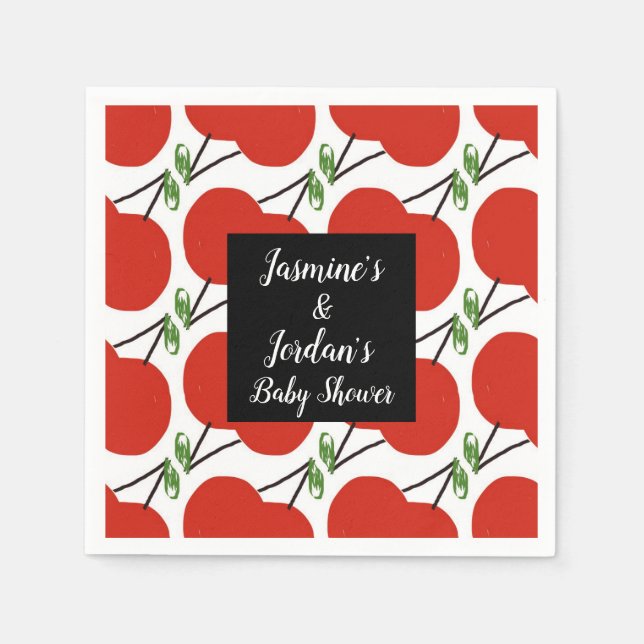 Fun Cherries Babydusche Napkins Serviette (Vorderseite)