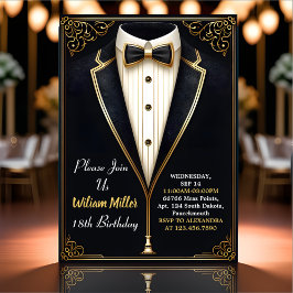 Fun Chic Anzug Award Men Adult Tuxedo 18. Geburtst Einladung