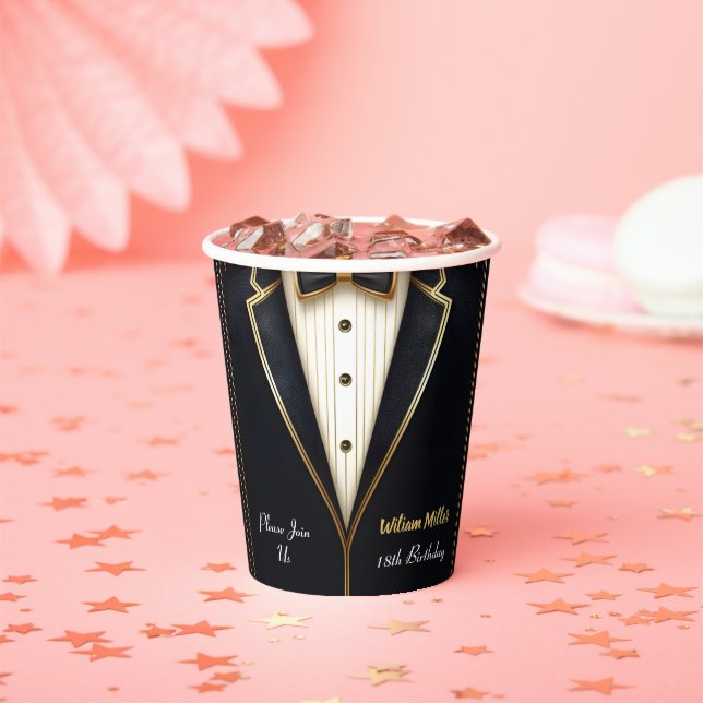 Fun Chic Anzug Award Men Adult Tuxedo 18. Geburtst Pappbecher (Insitu)