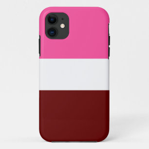 Fun Chic Hellrosa Deep Red White Streifen Case-Mate iPhone Hülle