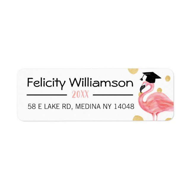 Fun Chic Niedlich Trendy Pink Flamingo Graduation  (Vorne)