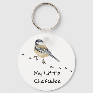 Fun Chickadee Niedliche Vogelspuren Schlüsselanhänger