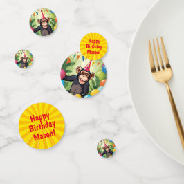 Fun Chimpanzee Wilder Jungle Affe Geburtstag Konfetti