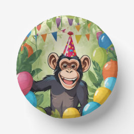 Fun Chimpanzee Wilder Jungle Affe Geburtstag Pappteller