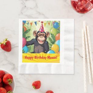 Fun Chimpanzee Wilder Jungle Affe Geburtstag Serviette