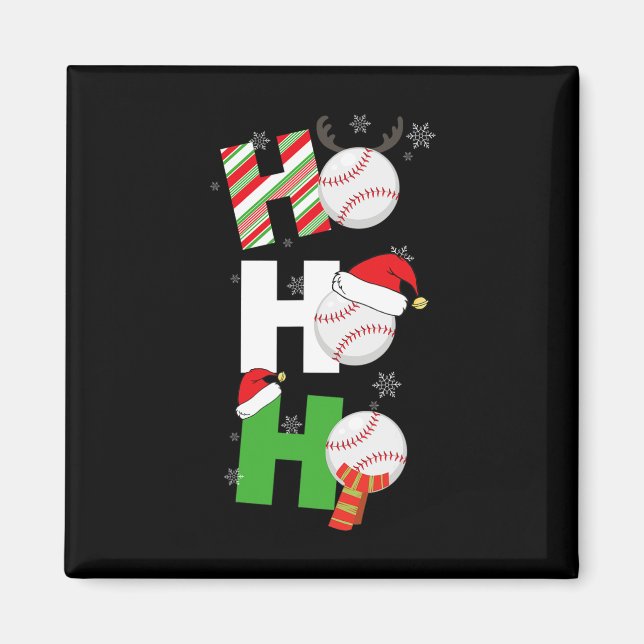 Fun Christmas Baseball Pajamas Player Matching Tee Magnet (Vorne)