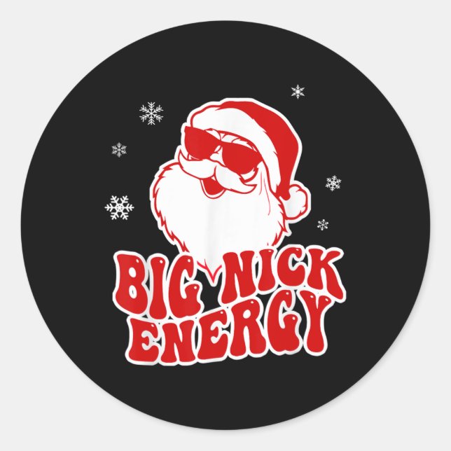 Fun Christmas Big Nick Energy Santa Naughty Adult  Runder Aufkleber (Vorderseite)