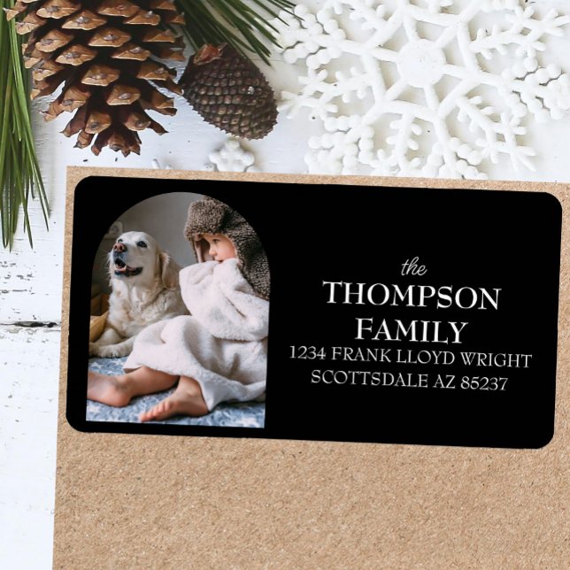Fun Christmas Family Foto Rücksendeadresse Mailing Adressaufkleber (Von Creator hochgeladen)