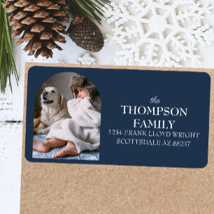 Fun Christmas Family Foto Rücksendeadresse Mailing Adressaufkleber