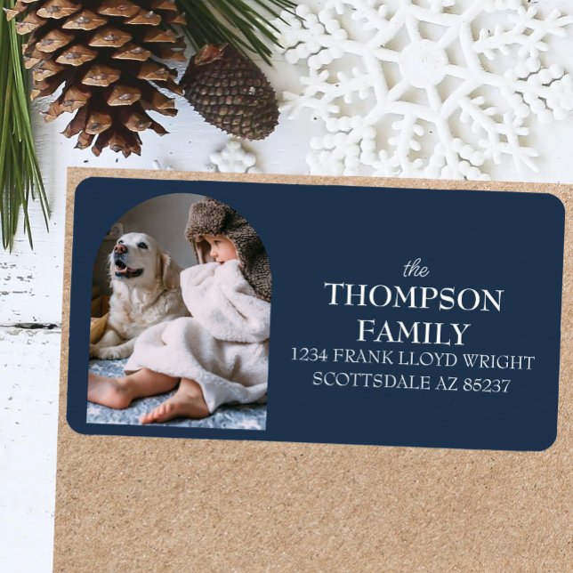 Fun Christmas Family Foto Rücksendeadresse Mailing Adressaufkleber (Von Creator hochgeladen)