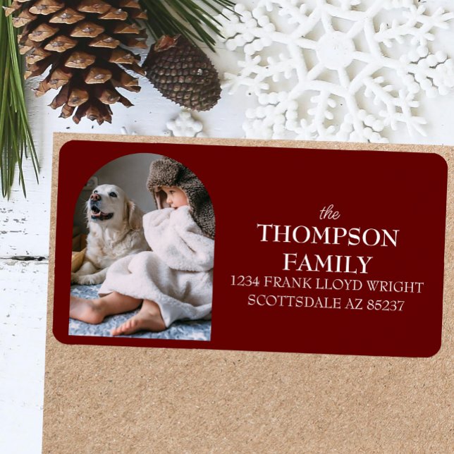 Fun Christmas Family Foto Rücksendeadresse Mailing Adressaufkleber (Von Creator hochgeladen)