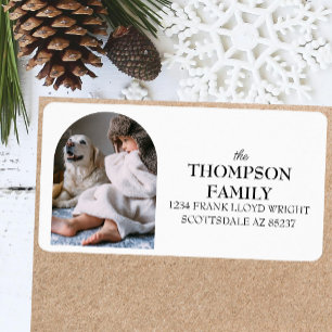 Fun Christmas Family Foto Rücksendeadresse Mailing Adressaufkleber