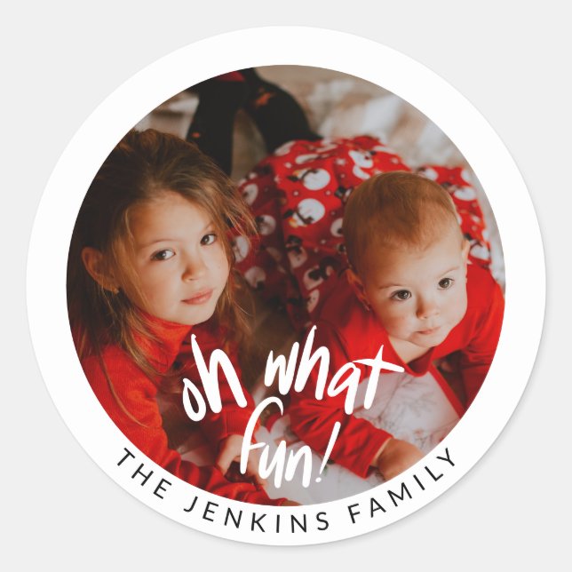 Fun Christmas Foto Sticker (Vorderseite)