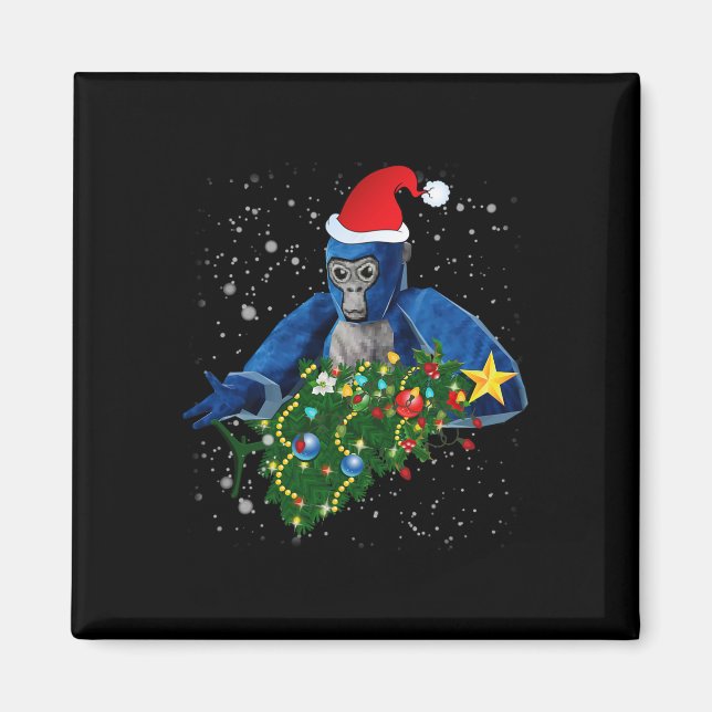 Fun Christmas Gorilla Tag  Magnet (Vorne)